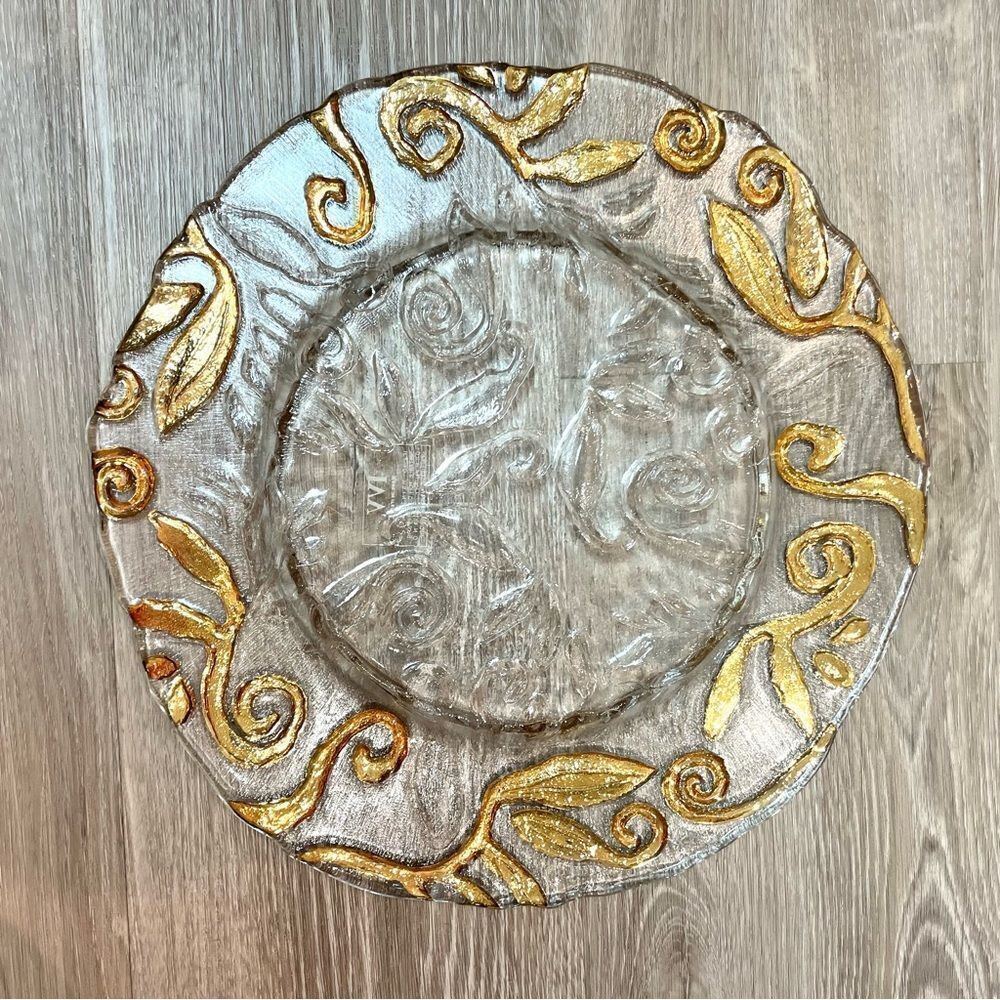 IVV A NIGHT IN PALMIRA PLATE CM.36 GOLD DECORATION Made in Italy